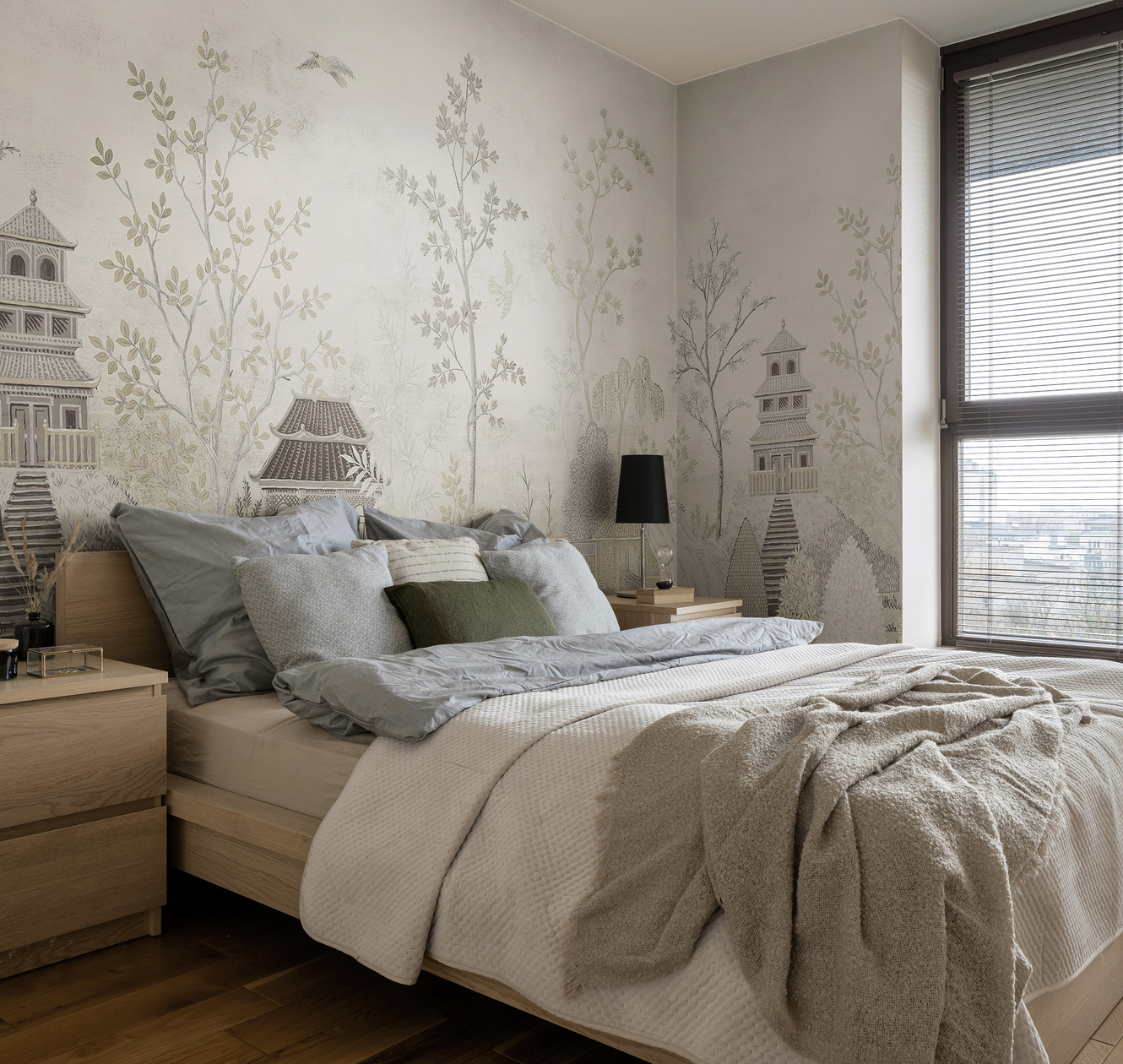 Панно Loymina Панорама Сад уединения PNR6 001 3×1 фото в интерьере